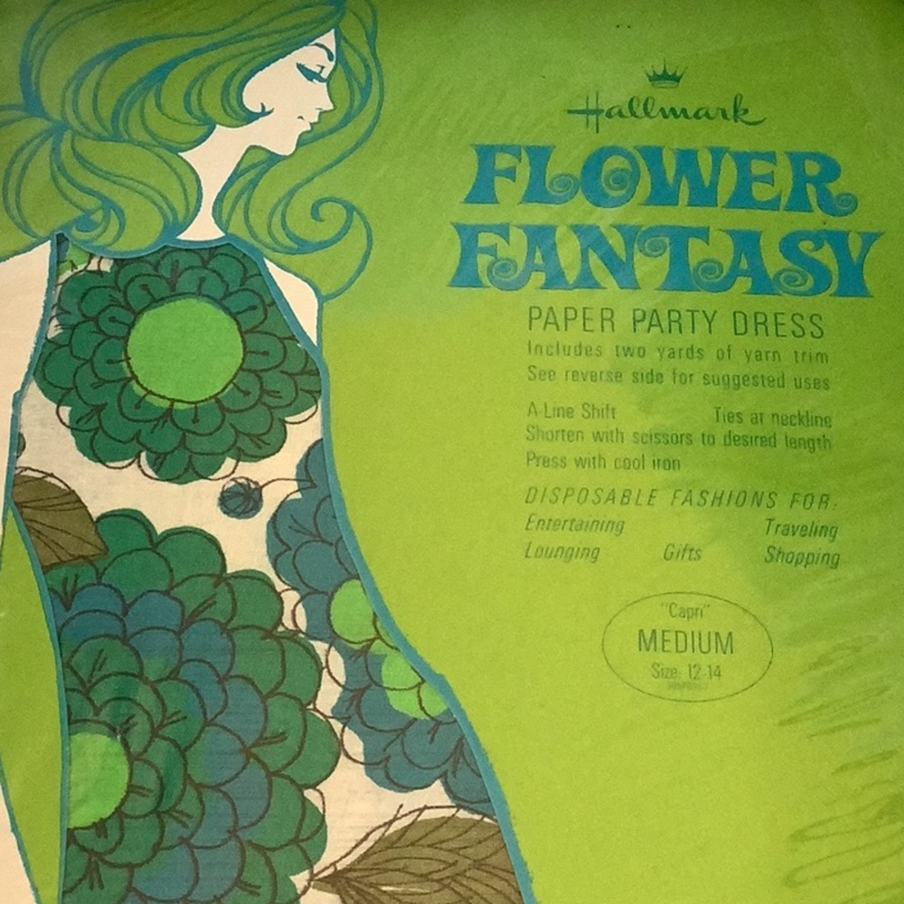 *RARE**1960s 🌺VINTAGE 🌸HALLMARK PAPER DRESS, Unopened in original packaging!